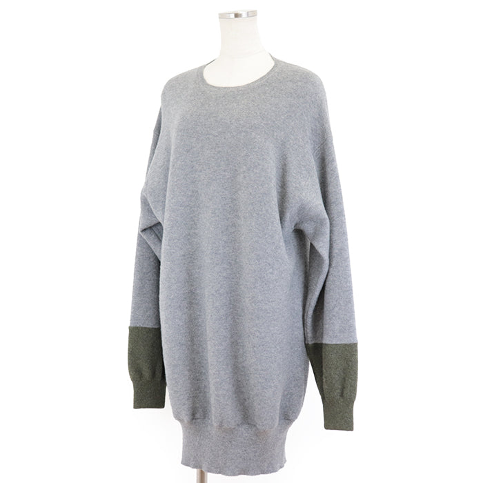 CELINE knit Cashmere 100% Gray khaki Women M Used Authentic