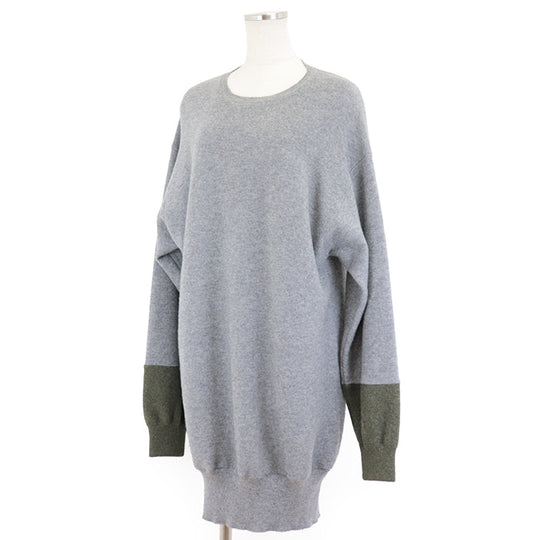 CELINE knit Cashmere 100% Gray khaki Women M Used Authentic