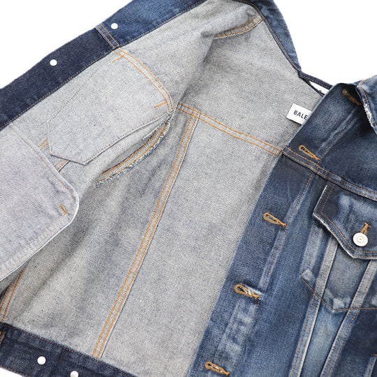 BALENCIAGA Denim Jacket [Outer fabric] 100% cotton [Other fabric] 100% cotton Navy Women 34 Used Authentic