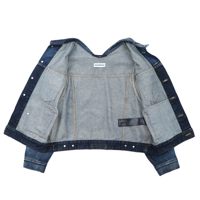 BALENCIAGA Denim Jacket [Outer fabric] 100% cotton [Other fabric] 100% cotton Navy Women 34 Used Authentic