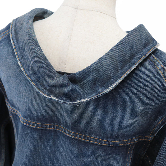 BALENCIAGA Denim Jacket [Outer fabric] 100% cotton [Other fabric] 100% cotton Navy Women 34 Used Authentic