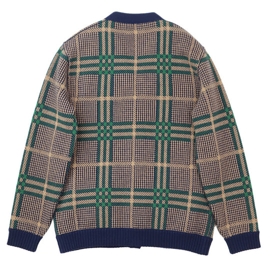 GUCCI cardigan [Outer material] 97% wool, 2% nylon Navy beige green mens L Used Authentic