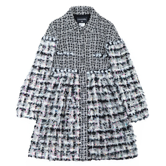 CHANEL coat Silk 87%, Polyamide 9%, Acrylic 60%, Silk 15%, Nylon 15%, Wool 10% [Lining] Silk 86%, Elastane 14% multicolor Women 36 Used Authentic