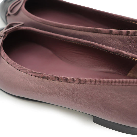 CHANEL pumps Lamb leather Metallic purple ballerina Flat Bicolor Captue COCO Mark Women 35 2/1 C Used Authentic