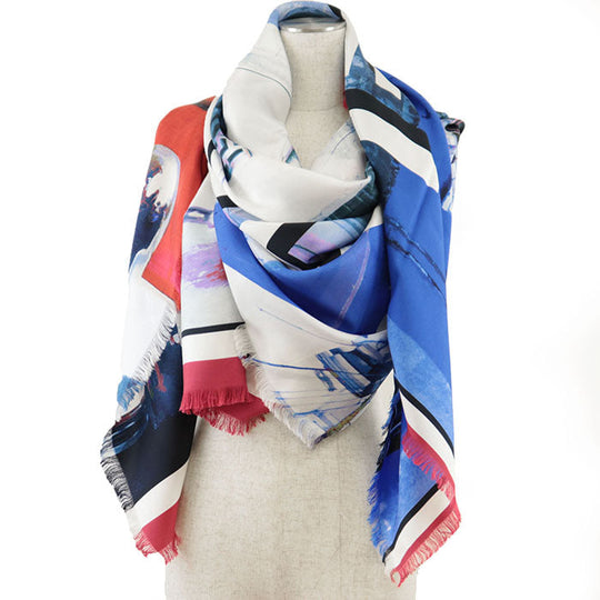 CHANEL scarf 100% silk multicolor Women Used Authentic