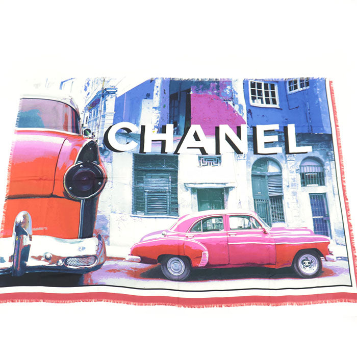 CHANEL scarf 100% silk multicolor Women Used Authentic