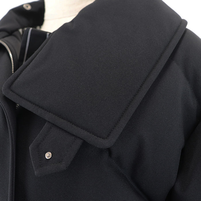 HERMES Blouson [Outer material] 100% nylon; [Lining] 98% polyester, 10% feather; [Filling] 90% down, 10% feather; [Leather part] Sheepskin% black Women 34 Used Authentic