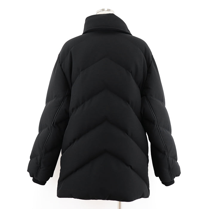 HERMES Blouson [Outer material] 100% nylon; [Lining] 98% polyester, 10% feather; [Filling] 90% down, 10% feather; [Leather part] Sheepskin% black Women 34 Used Authentic