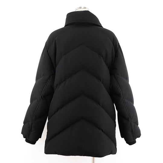 HERMES Blouson [Outer material] 100% nylon; [Lining] 98% polyester, 10% feather; [Filling] 90% down, 10% feather; [Leather part] Sheepskin% black Women 34 Used Authentic