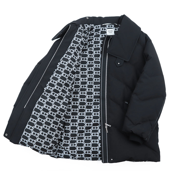 HERMES Blouson [Outer material] 100% nylon; [Lining] 98% polyester, 10% feather; [Filling] 90% down, 10% feather; [Leather part] Sheepskin% black Women 34 Used Authentic