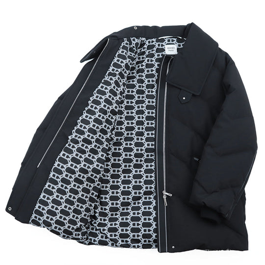 HERMES Blouson [Outer material] 100% nylon; [Lining] 98% polyester, 10% feather; [Filling] 90% down, 10% feather; [Leather part] Sheepskin% black Women 34 Used Authentic
