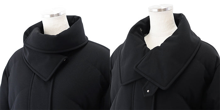 HERMES Blouson [Outer material] 100% nylon; [Lining] 98% polyester, 10% feather; [Filling] 90% down, 10% feather; [Leather part] Sheepskin% black Women 34 Used Authentic