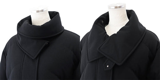 HERMES Blouson [Outer material] 100% nylon; [Lining] 98% polyester, 10% feather; [Filling] 90% down, 10% feather; [Leather part] Sheepskin% black Women 34 Used Authentic