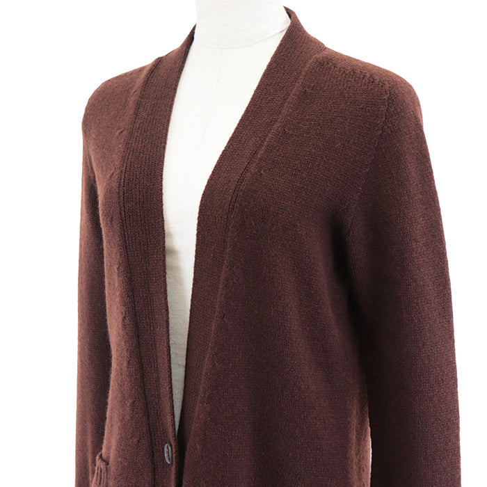 HERMES cardigan Cashmere 100% Brown Women SM Used Authentic