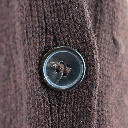 HERMES cardigan Cashmere 100% Brown Women SM Used Authentic