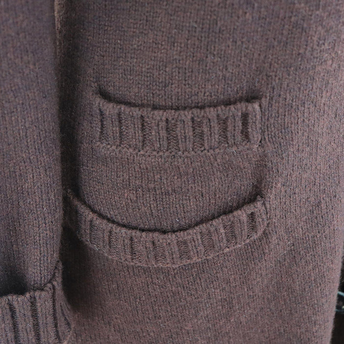 HERMES cardigan Cashmere 100% Brown Women SM Used Authentic