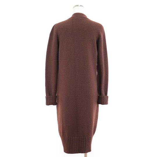 HERMES cardigan Cashmere 100% Brown Women SM Used Authentic