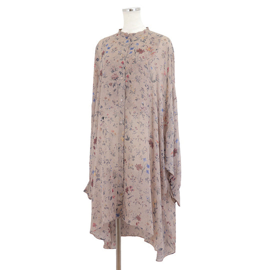 Christian Dior blouse 100% silk Brown beige Women 40 Used Authentic