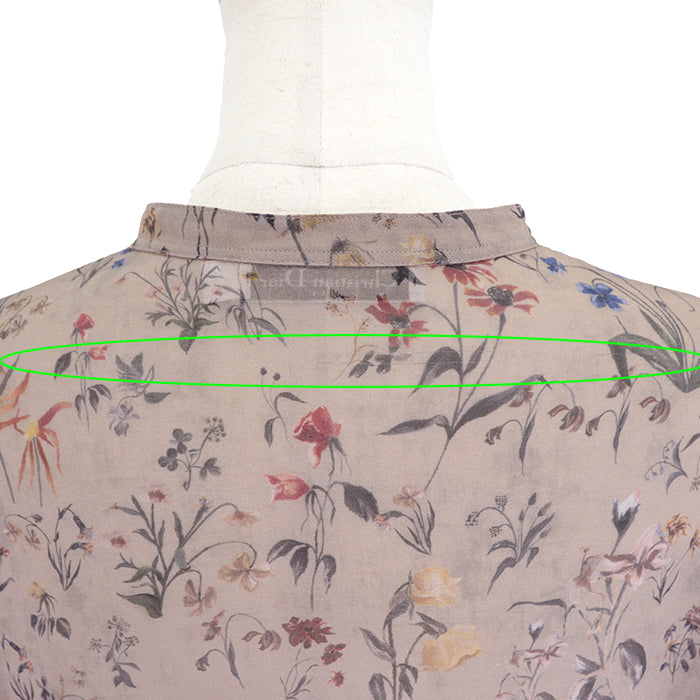 Christian Dior blouse 100% silk Brown beige Women 40 Used Authentic