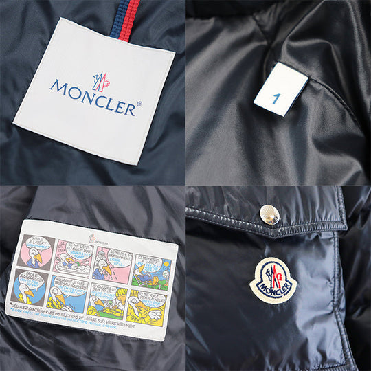 MONCLER Down jacket [Outer material] 100% nylon [Lining] 100% nylon [Filling] 90% down, 10% feather Navy mens 1 Used Authentic