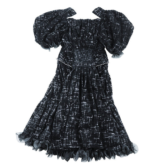 CHANEL one piece 67% viscose, 22% polyester [lining] 100% silk black Women 40 Used Authentic