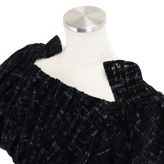 CHANEL one piece 67% viscose, 22% polyester [lining] 100% silk black Women 40 Used Authentic
