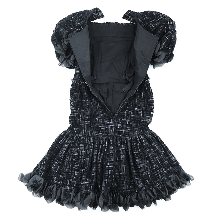 CHANEL one piece 67% viscose, 22% polyester [lining] 100% silk black Women 40 Used Authentic