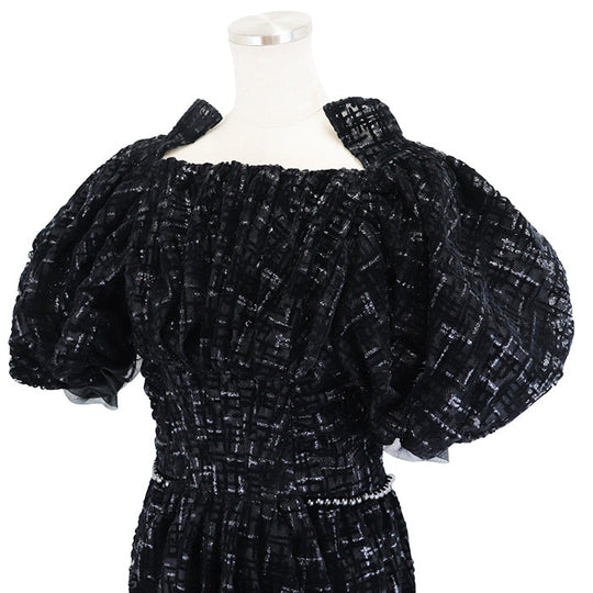 CHANEL one piece 67% viscose, 22% polyester [lining] 100% silk black Women 40 Used Authentic