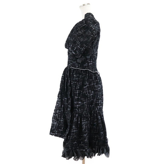 CHANEL one piece 67% viscose, 22% polyester [lining] 100% silk black Women 40 Used Authentic