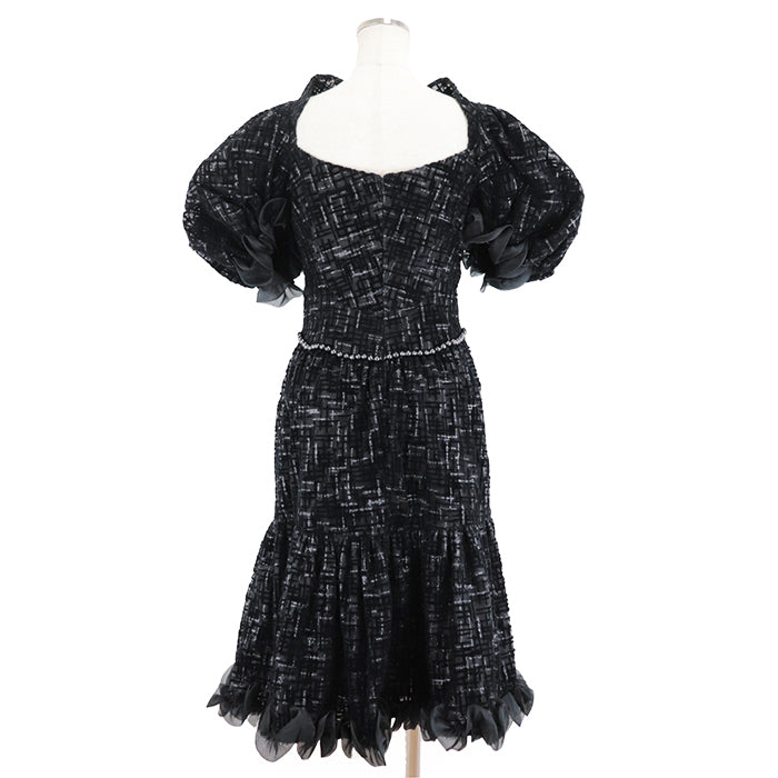 CHANEL one piece 67% viscose, 22% polyester [lining] 100% silk black Women 40 Used Authentic