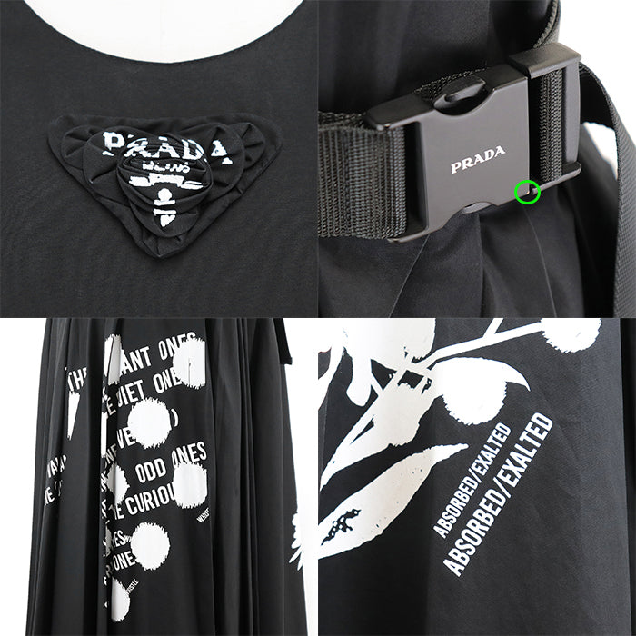 PRADA one piece cotton 100% black Women 36 Used Authentic