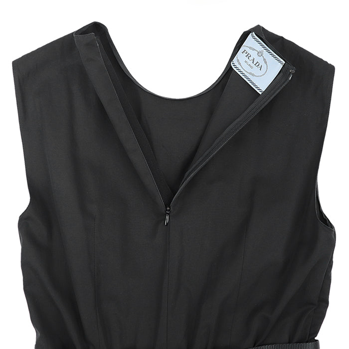 PRADA one piece cotton 100% black Women 36 Used Authentic