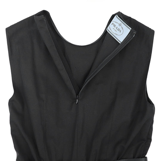 PRADA one piece cotton 100% black Women 36 Used Authentic