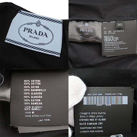 PRADA one piece cotton 100% black Women 36 Used Authentic