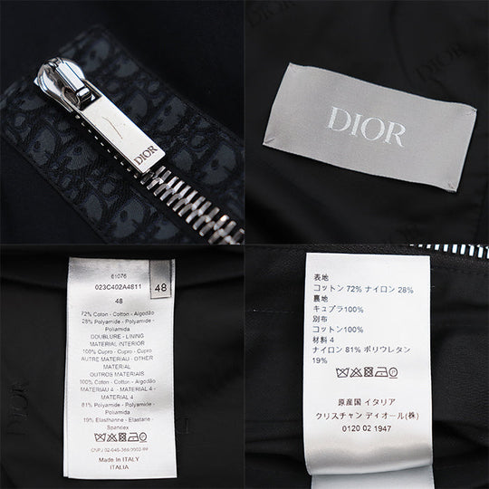 Dior Blouson [Outer fabric] 72% cotton, 28% nylon [Lining] 100% cupra [Other fabric] 100% cotton black Jacket mens 48 Used Authentic