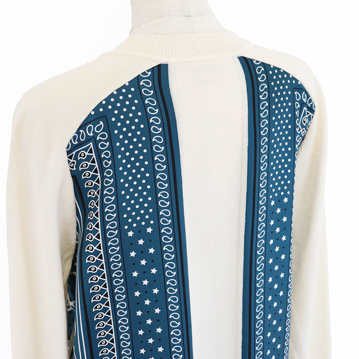 HERMES one piece 100% silk, 100% wool blue Women 36 Used Authentic