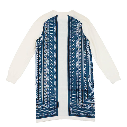 HERMES one piece 100% silk, 100% wool blue Women 36 Used Authentic