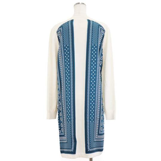 HERMES one piece 100% silk, 100% wool blue Women 36 Used Authentic