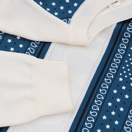 HERMES one piece 100% silk, 100% wool blue Women 36 Used Authentic