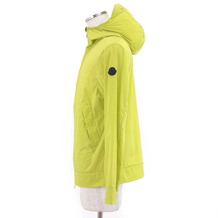 MONCLER Blouson [Outer material] 80% nylon, 20% polyurethane Lime yellow Food jacket mens 4 Used Authentic