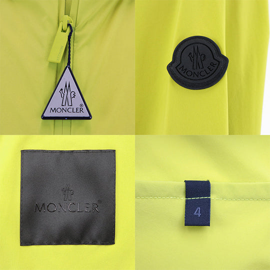 MONCLER Blouson [Outer material] 80% nylon, 20% polyurethane Lime yellow Food jacket mens 4 Used Authentic