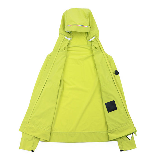 MONCLER Blouson [Outer material] 80% nylon, 20% polyurethane Lime yellow Food jacket mens 4 Used Authentic