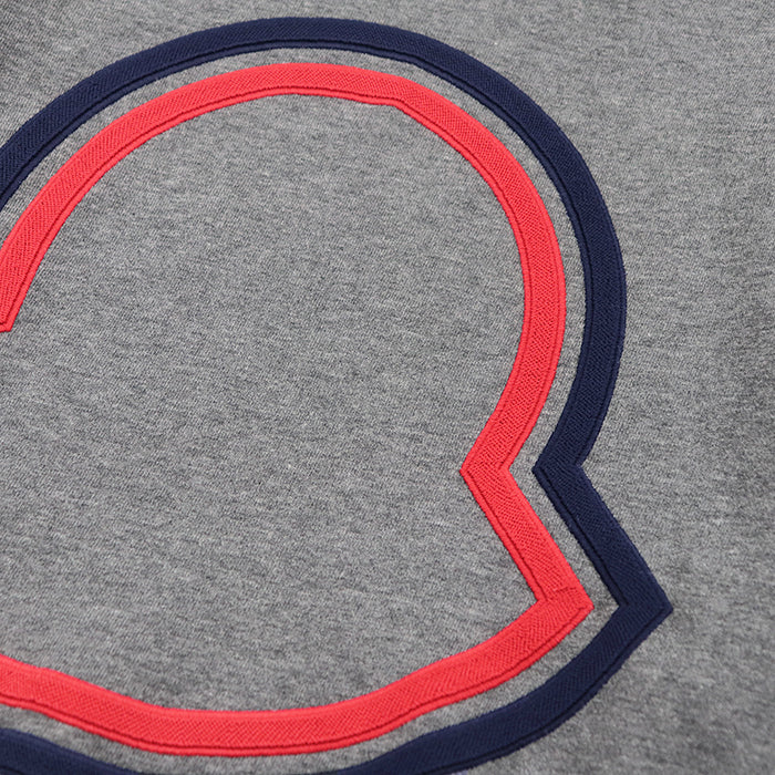MONCLER sweat 100% cotton, embroidered part: 100% polyester [Rib] 90% cotton, 10% polyurethane gray mens S Used Authentic