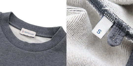 MONCLER sweat 100% cotton, embroidered part: 100% polyester [Rib] 90% cotton, 10% polyurethane gray mens S Used Authentic