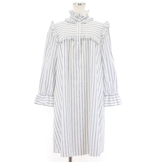 CELINE one piece [Outer material] 50% cotton, 50% linen [Lining] 100% cotton White blue Women 38 Used Authentic