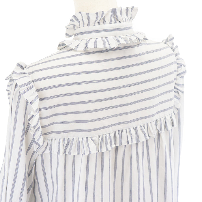 CELINE one piece [Outer material] 50% cotton, 50% linen [Lining] 100% cotton White blue Women 38 Used Authentic