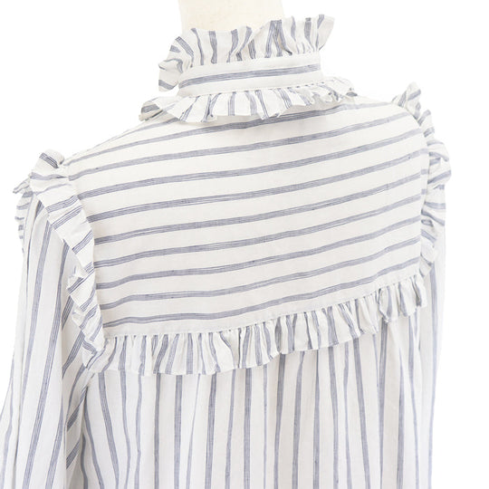CELINE one piece [Outer material] 50% cotton, 50% linen [Lining] 100% cotton White blue Women 38 Used Authentic