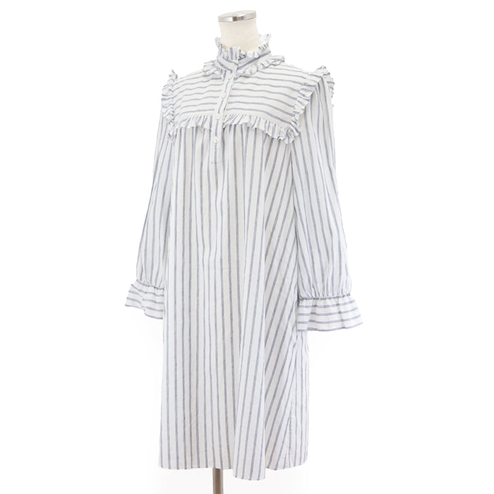 CELINE one piece [Outer material] 50% cotton, 50% linen [Lining] 100% cotton White blue Women 38 Used Authentic