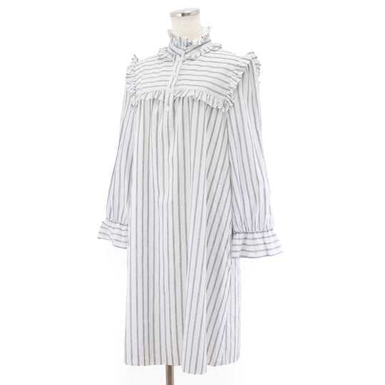 CELINE one piece [Outer material] 50% cotton, 50% linen [Lining] 100% cotton White blue Women 38 Used Authentic