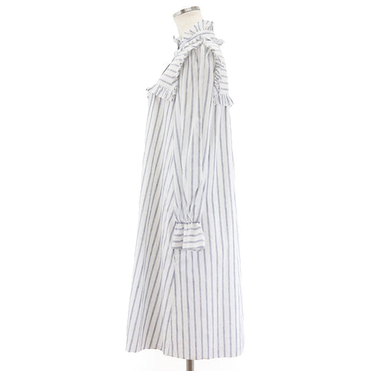 CELINE one piece [Outer material] 50% cotton, 50% linen [Lining] 100% cotton White blue Women 38 Used Authentic